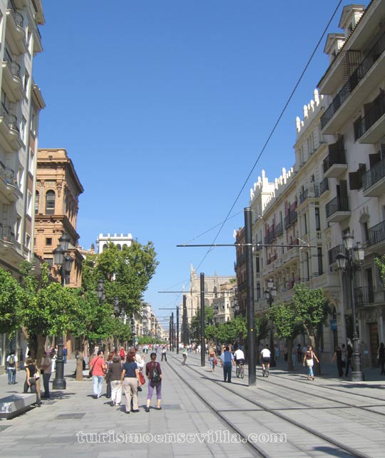Vista de la Avenida de la Constitución desde Puerta de Jerez